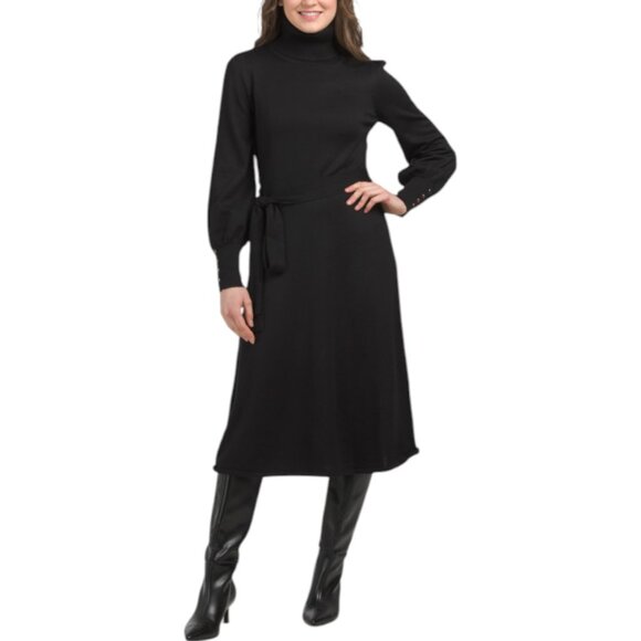 JULIA JORDAN A-line Knit Sweater Dress With Sash Belt - Picture 1 of 3